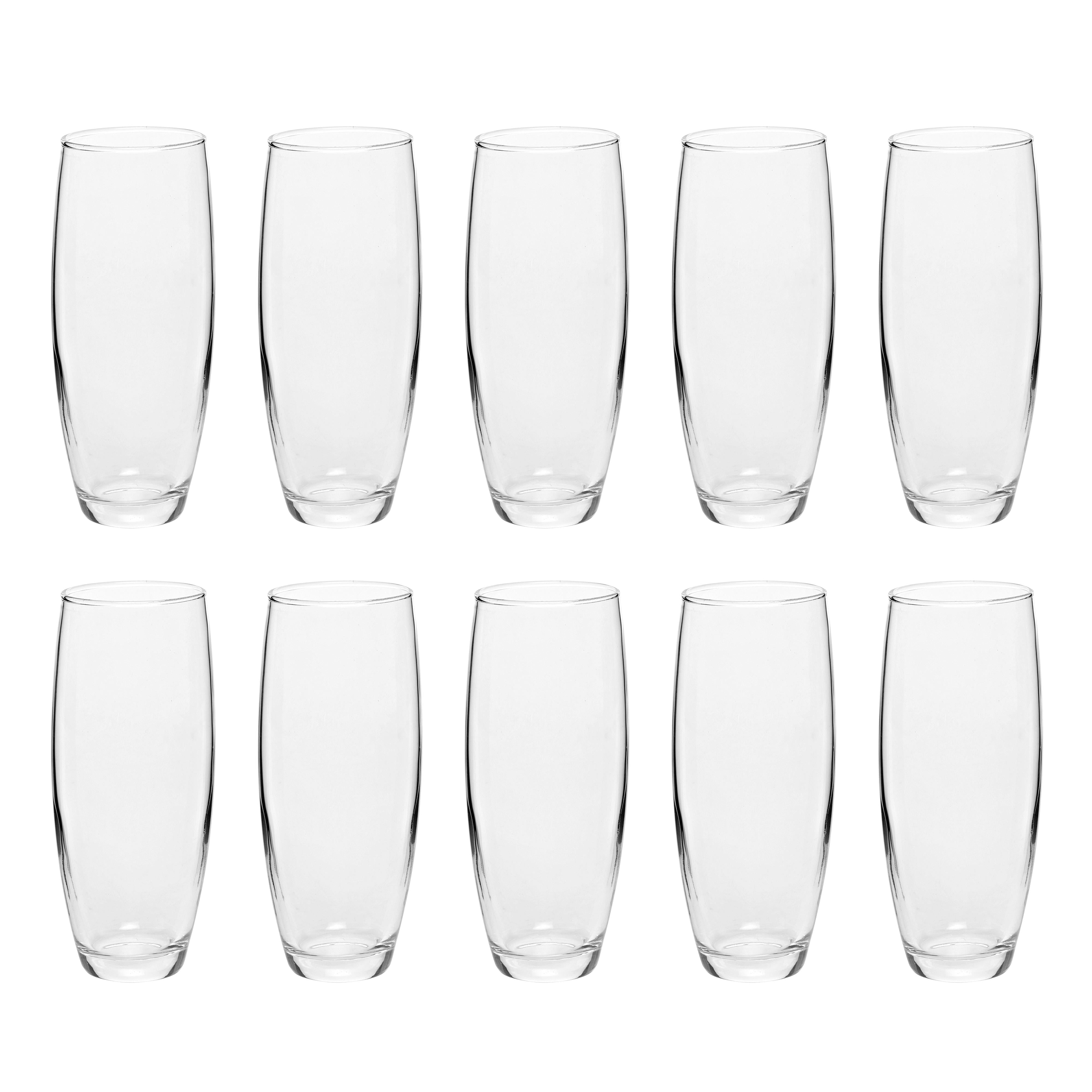 10 ARC Stemless Champagne Flutes Set, 9 oz. - Cachet, Glassware, Cocktails - Clear
