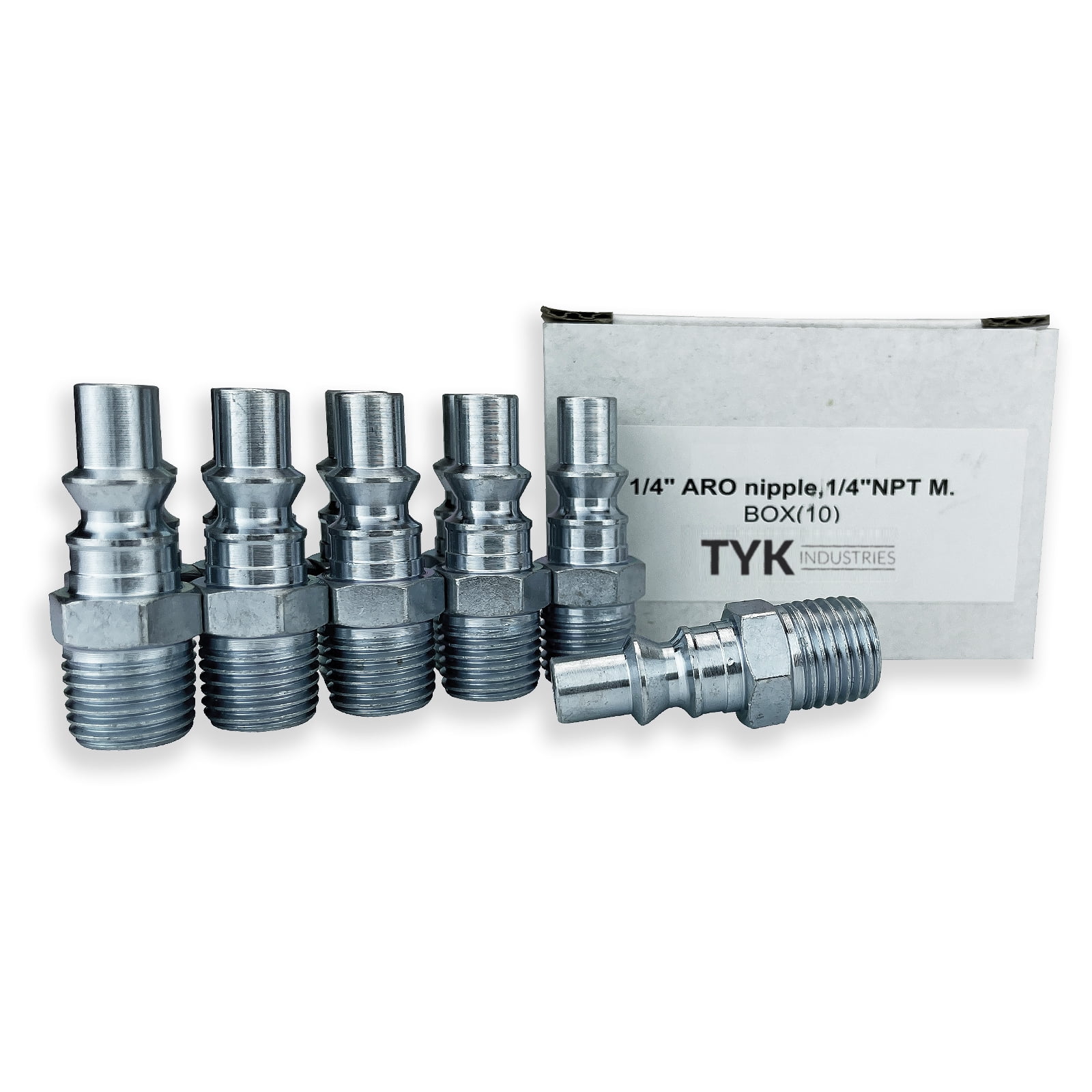 Forney 75303 Air Fitting Plug - 1/4" Male NPT X 1/4" ARO Style, Steel Construction