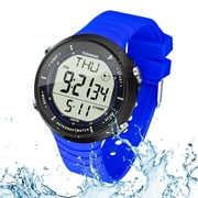10 ATM Water Resistant Sports Watch for Swimming and Diving, with Functions of Stopwatch, Countdown, Dual Time, Alarm Clock, 12 and 24 Hour Format Switchable