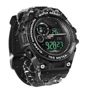 10 ATM Waterproof Digital Watch for Swimming Diving with with Stopwatch, Timer, Alarm, Dual Time Zone Display, Calendar, 12/24 Hours Format