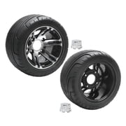 10" ATV Go Kart Wheel and Tire Assembly, 235/30-10 Tubeless Street Tire with Aluminum Rim,4-Lug 110mm PCD, Fits Club Car, Golf Cart, UTV, Lawn Mower, Buggy, Garden Tractor, Quad Bike Taotao Set of 2