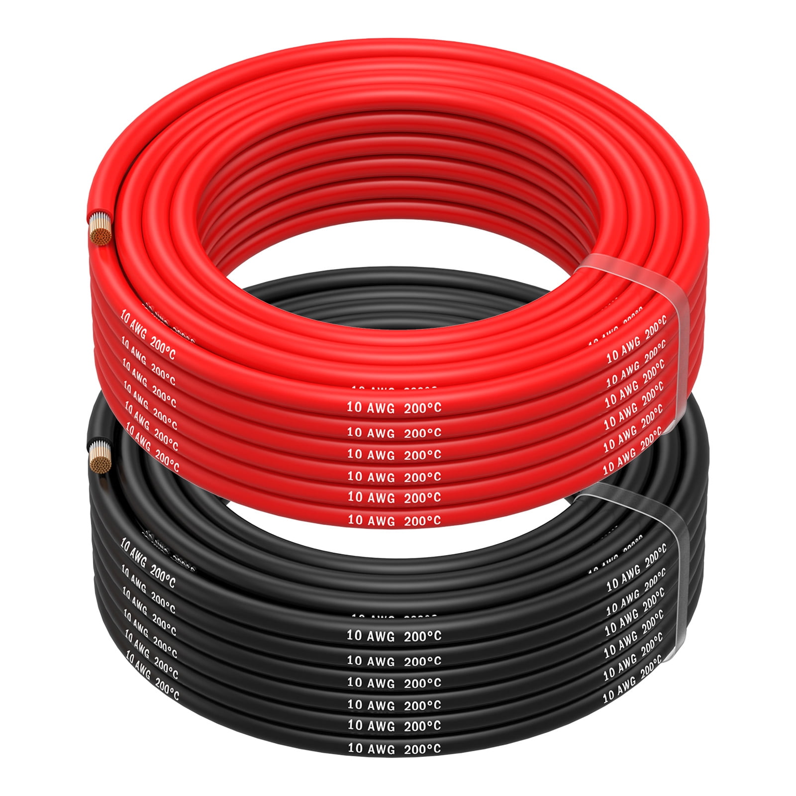 10 AWG Silicone Wire by MMOBIEL – 10 Gauge Tinned Copper Cable, 2 x 32.8FT (1 Red & 1 Black), Flexible High Temp Electrical Wire for RC, Drones, 3D Printers, Battery, LED, Automotive, Marine