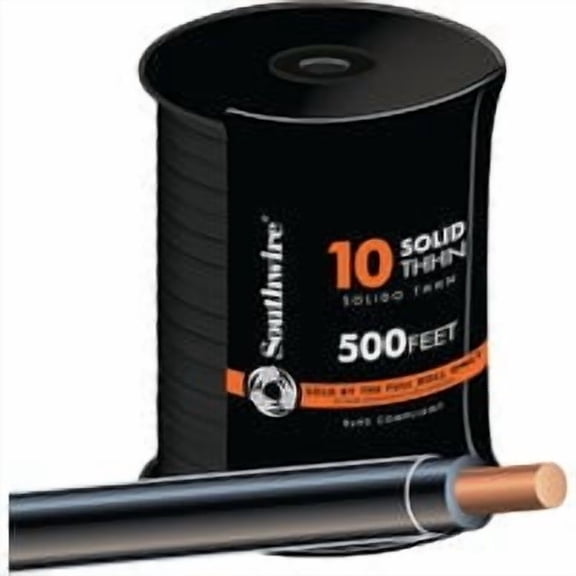 10 AWG Solid THHN Electrical Wire - Pack of 2  Indoor & Outdoor Use, NEC-Compliant