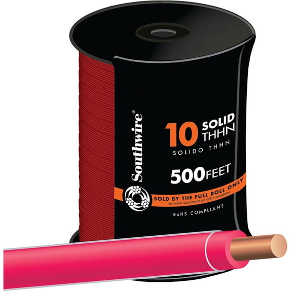 10 AWG Solid THHN Electrical Wire - Pack of 4