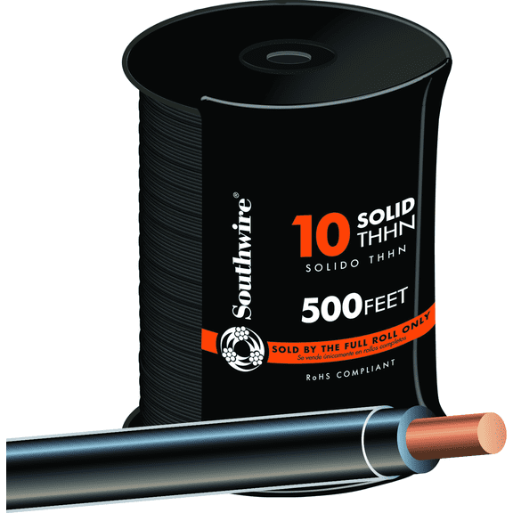 10 AWG Solid THHN Electrical Wire - Pack of 4