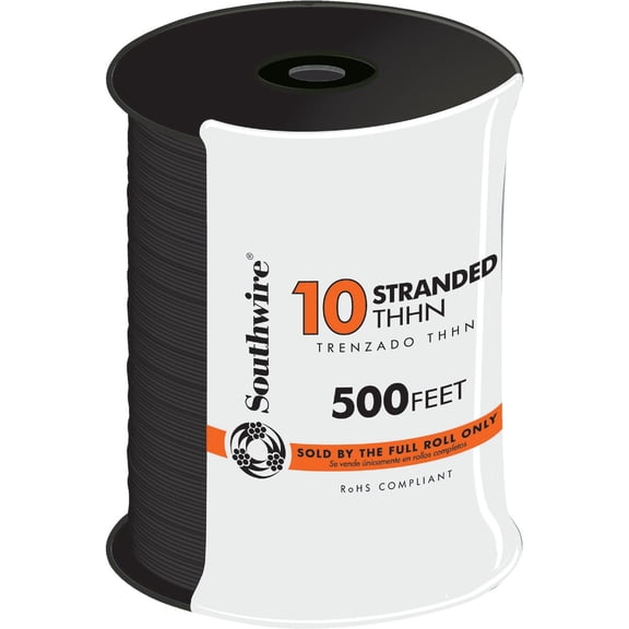 10 AWG Stranded THHN Electrical Wire - Single Pack