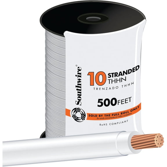 10 AWG Stranded THHN Electrical Wire - Single Pack