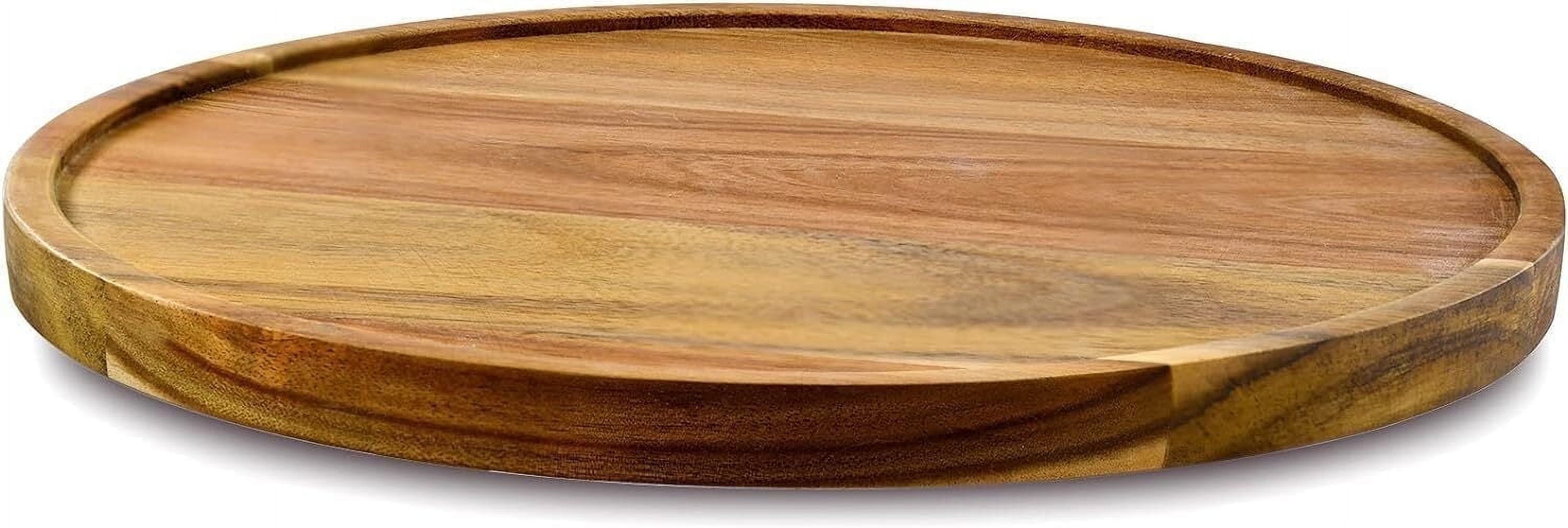 Wood Tray, Acacia Wooden Decorative Serving Tray for Coffee Table and Home Decor, Wooden Appetizer Charcuterie Board for Kitchen Countertop (9.8 inch) - Walmart.com