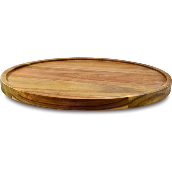 Wood Tray, Acacia Wooden Decorative Serving Tray for Coffee Table and  Home Decor, Wooden Appetizer Charcuterie Board for Kitchen Countertop  (9.8 inch)