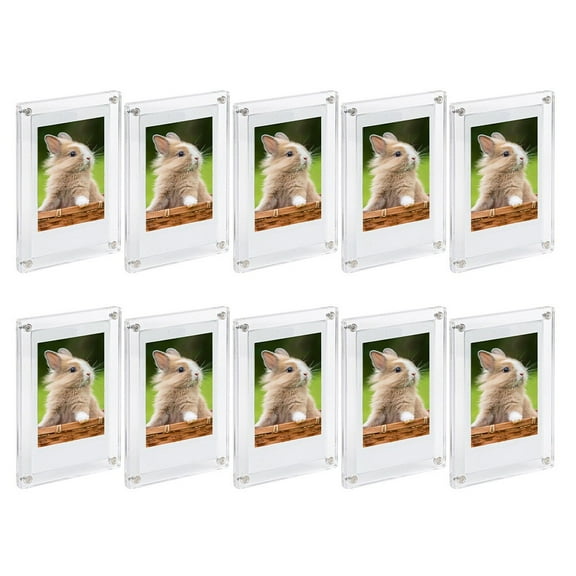 10 Acrylic Double Sided Magnetic Photo Frames for Home and Office Decor