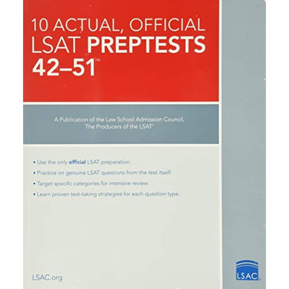 Pre-Owned 10 Actual, Official LSAT Preptests 42-51: (Preptests 42-51) (Paperback) 0986086290 9780986086298
