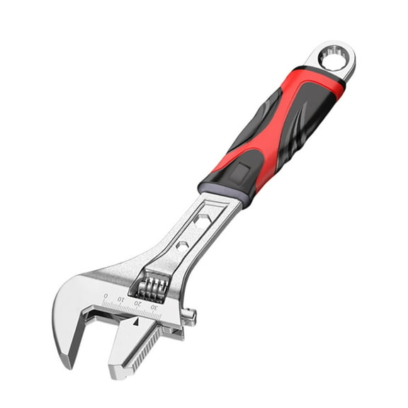 10" Adjustable Wrench - Professional Carbon Steel Spanner w/Anti- Grip, Four-Sided & Pro Leverage Design - Automotive & DIY Hand Tool