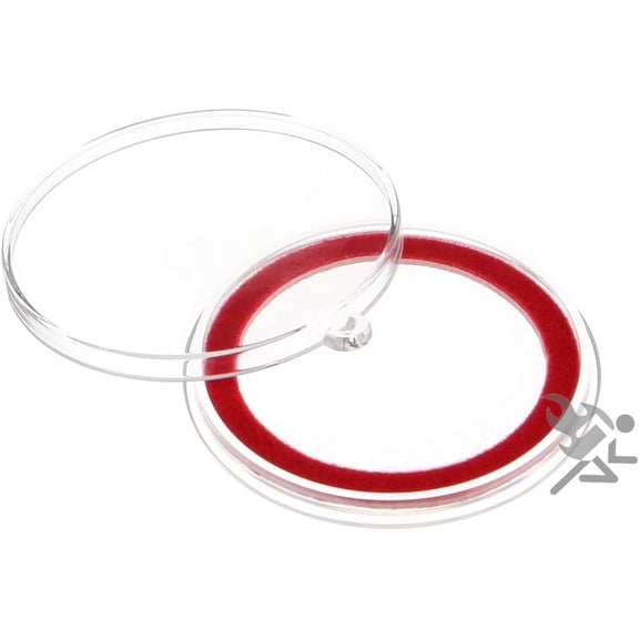 (10) Air-tite 38mm Red Velour Colored Ring Coin Holder Capsules with Loop Holders for American Silver Dollars and 1oz Silver Commemoratives