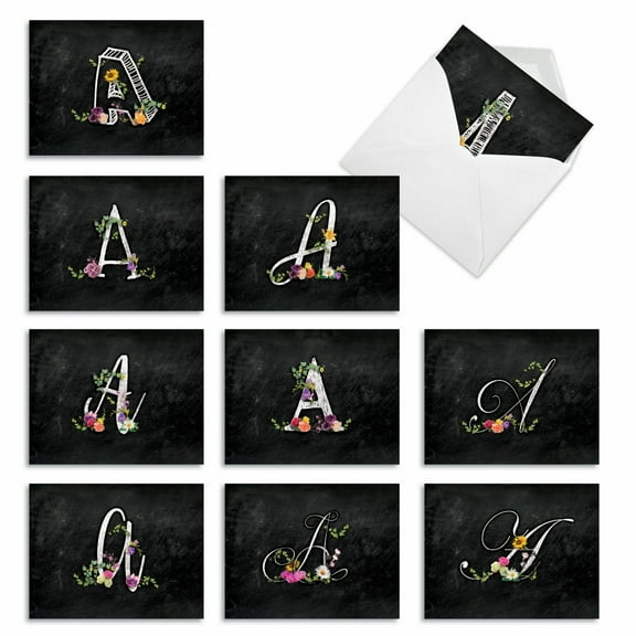 10 All Occasion Blank Note Cards Assorted (4 x 5.12 Inch) - A CHALK AND ROSES