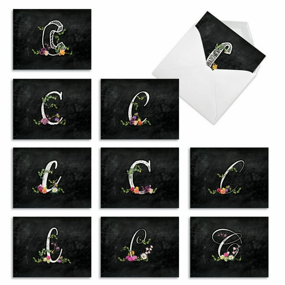 10 All Occasion Blank Note Cards Assorted (4 x 5.12 Inch) - C CHALK AND ROSES