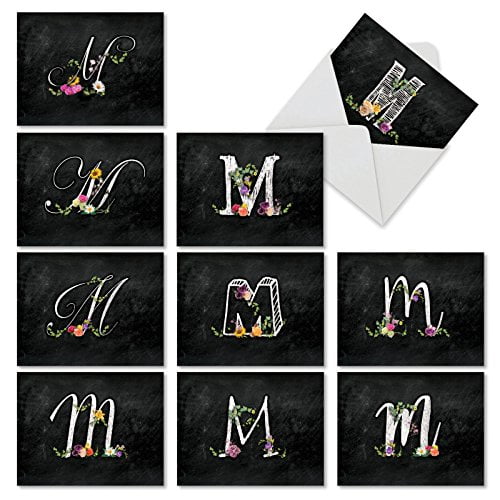 10 All Occasion Blank Note Cards Assorted (4 x 5.12 Inch) - M CHALK AND ROSES