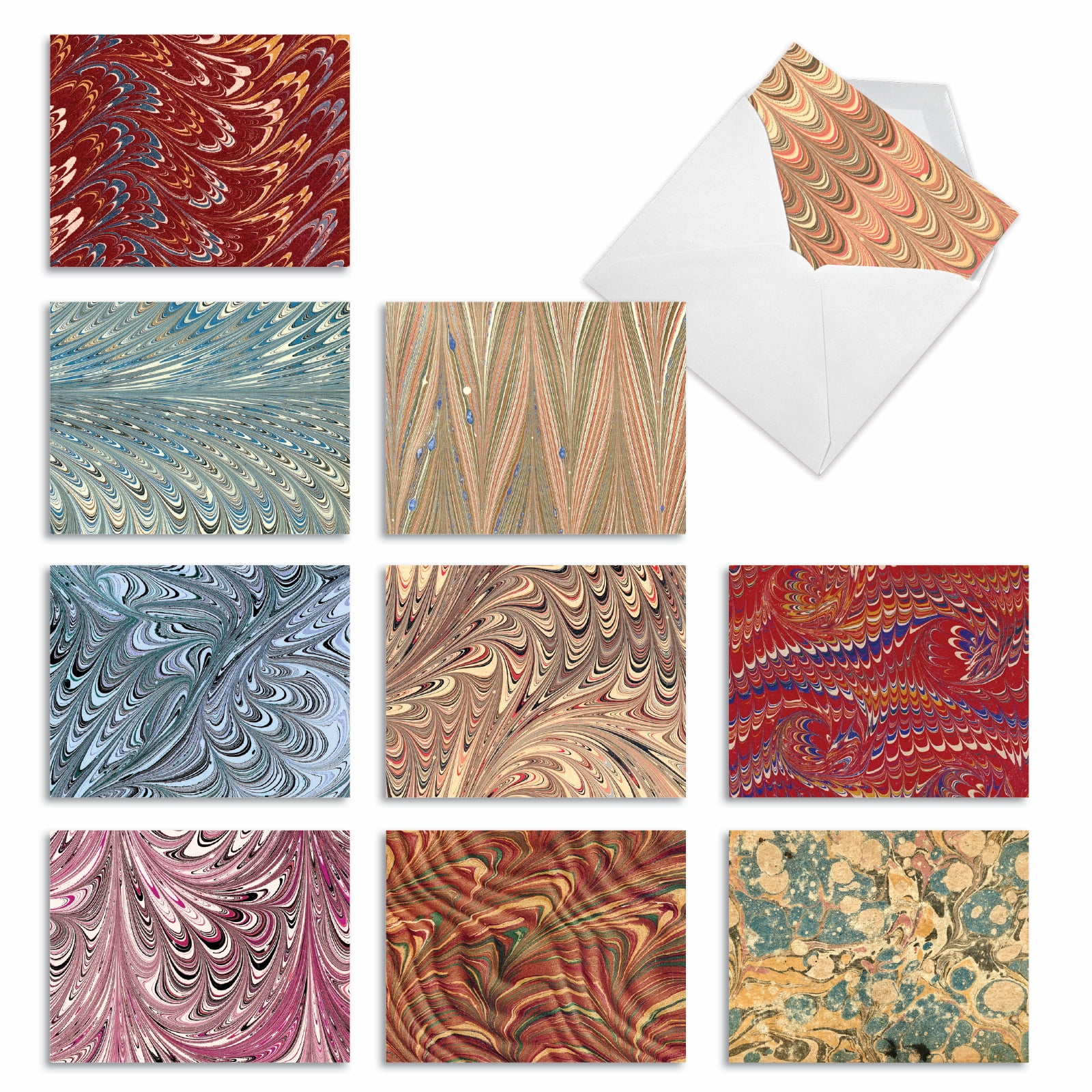 10 All Occasion Blank Note Cards Assorted (4 x 5.12 Inch) - MARBLED ...
