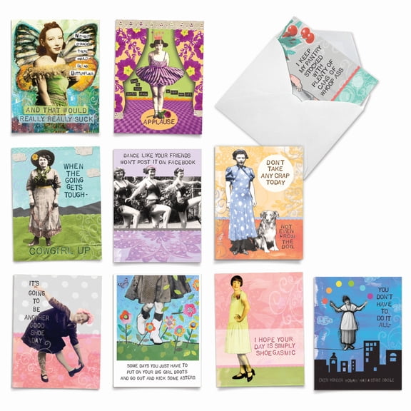 10 All Occasion Blank Note Cards Pack (4 x 5.12 Inch) - BODACIOUS BROADS M6571OCB