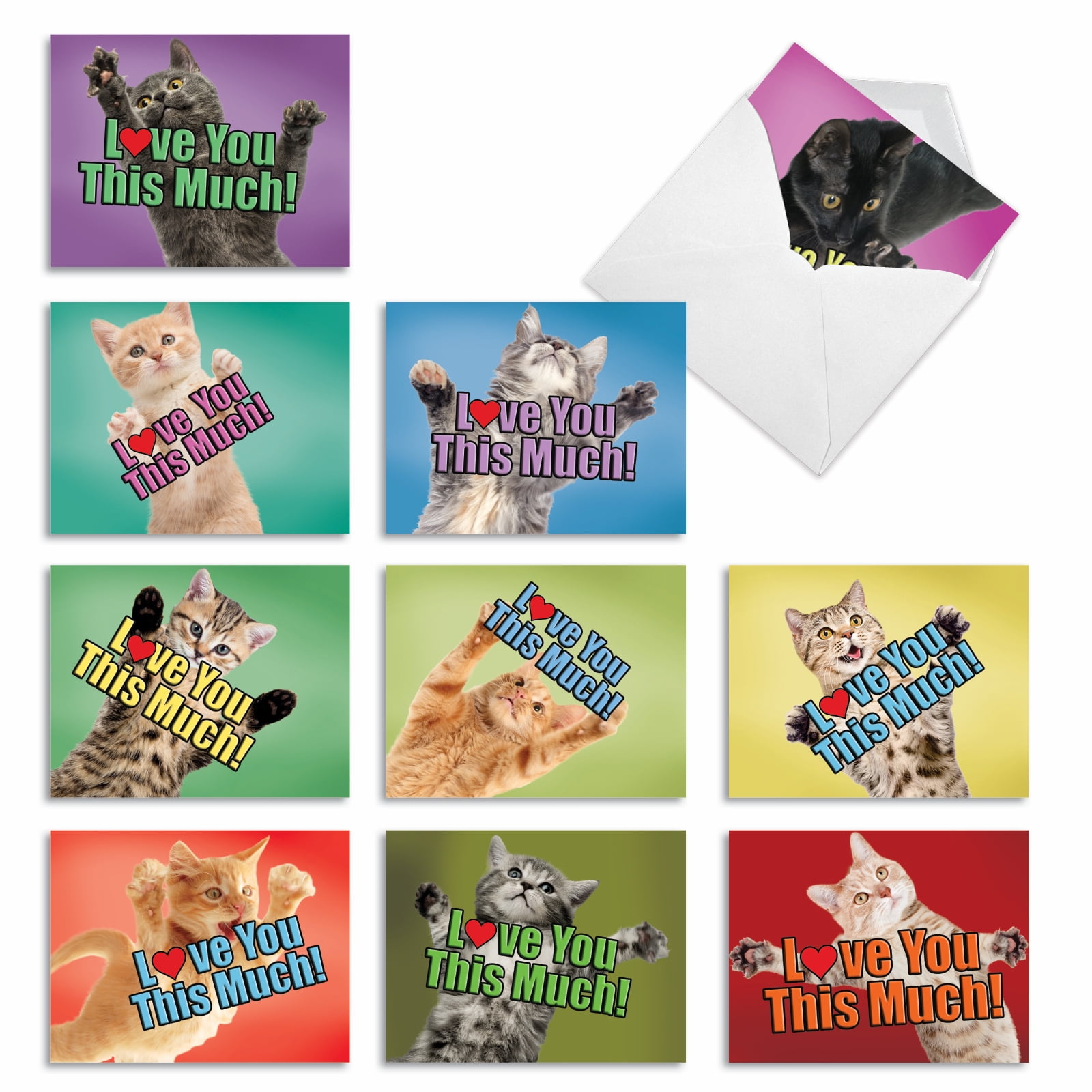The Best Card Company - 20 Blank Yoga Animal Cards (4 X 5.12 Inch) - All Occasion Set (10 Designs, 2 Each) - Wildlife Yoga AM7030OCB-B2x10