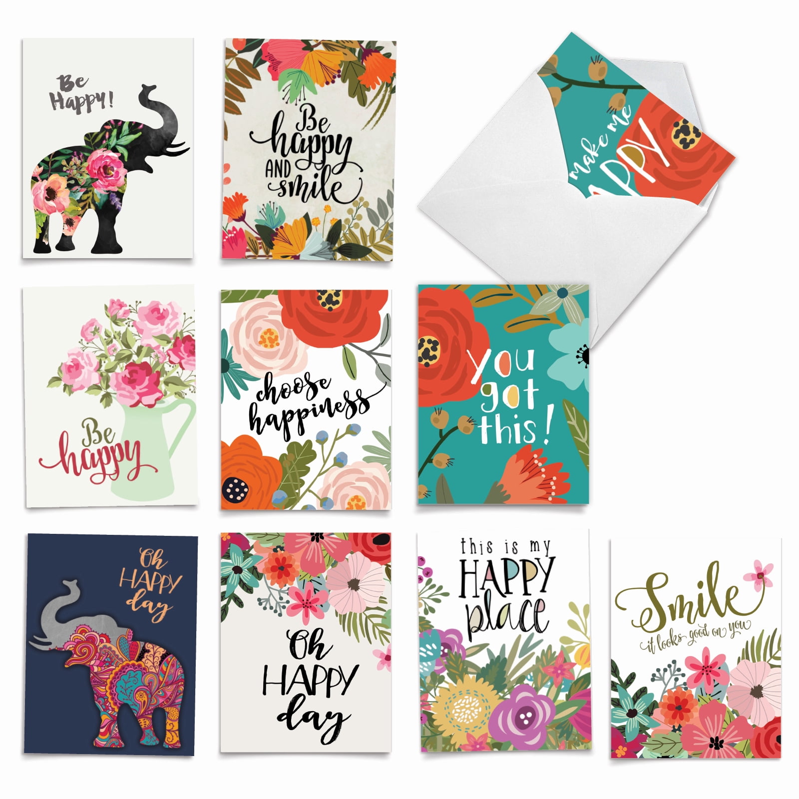 10 All Occasion Blank Note Cards Pack (4 x 5.12 Inch) - OPTIMISMS ...