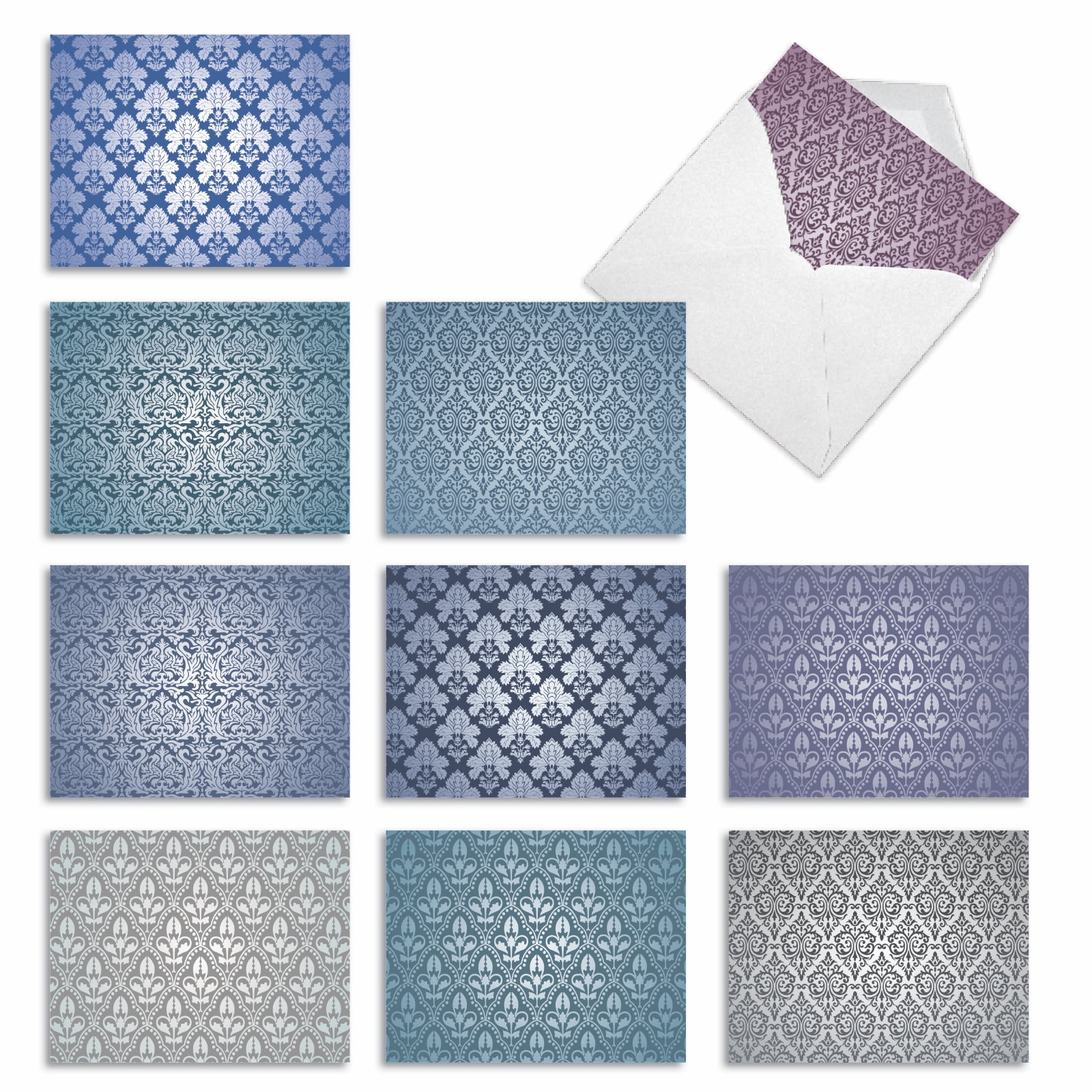 10 All Occasion Blank Note Cards Pack (4 x 5.12 Inch) - ROYAL PATTERN ...