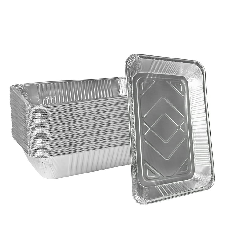 10] Aluminum Pans 9x13 Disposable Foil Pans Half Size Steam Table
