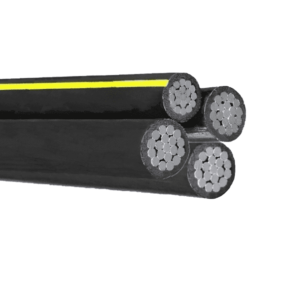 10' Aluminum URD Earlham 4/0-4/0-4/0-4/0 Cable Direct Burial Quadruplex Secondary Wire