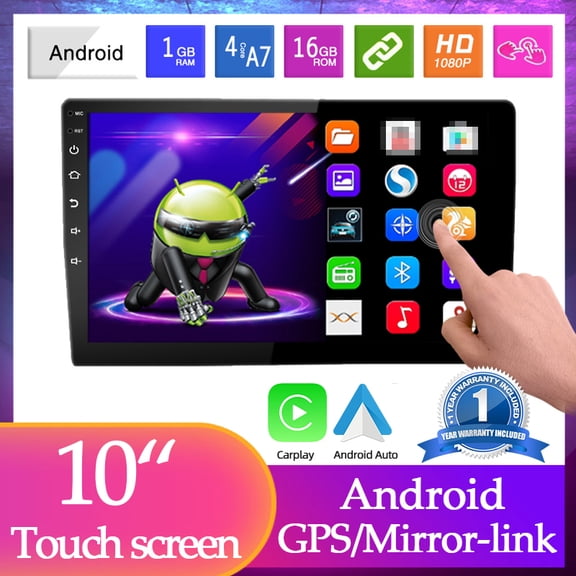 10" Android 13 Car Radio with Wireless CarPlay & Android Auto  2-DIN GPS Navigation, WiFi, Bluetooth, 45W x4, Universal Fit