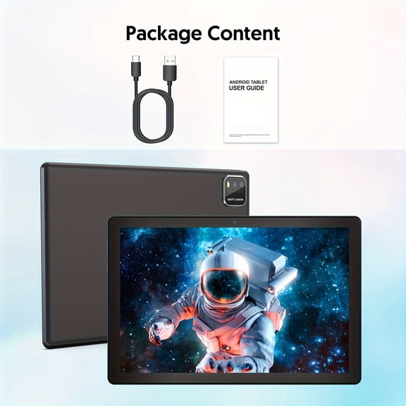 10" Android 14 2-in-1 Tablet - 6GB RAM(3+3)+64GB ROM(1TB Expand), 6000mAh, 1280x800 FHD IPS, Dual Camera, WiFi, Optional Keyboard/Case/Stylus