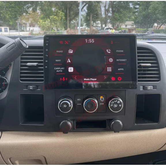 10" Android 14 Car Stereo Compatible for GMC Sierra (2007-2013), 4+64GB, Wireless CarPlay & Android Auto, Built-in GPS, AHD Backup Camera, BT/WiFi/SWC/Split Screen