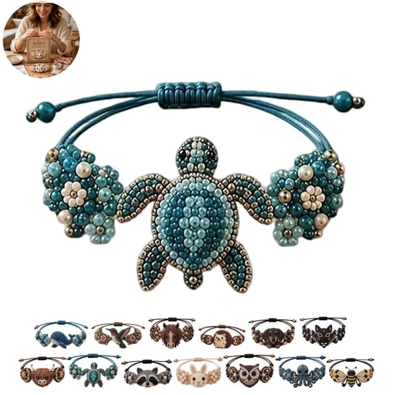 10+ Animal Patterns DIY Beaded Bracelet Making Kit, Adjustable Handmade Jewelry Craft Set with Pearl Beads, Creative Art Craft Gift for Girls Teens Adults Birthday Party Home Use L