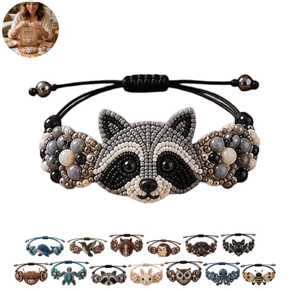10+ Animal Patterns DIY Beaded Bracelet Making Kit, Adjustable Handmade Jewelry Craft Set with Pearl Beads, Creative Art Craft Gift for Girls Teens Adults Birthday Party Home Use K