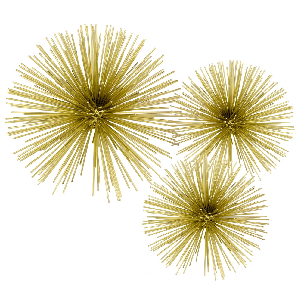 Contemporary Antique Gold Metal Urchin Sphere 10"
