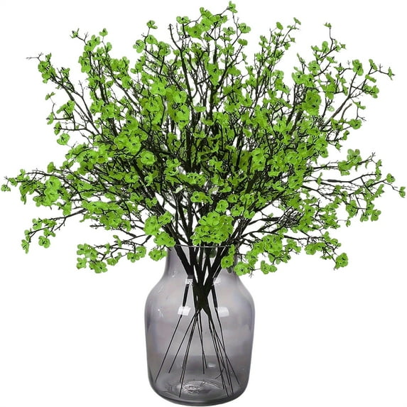 Under $10 Artificial Cherry Blossom Gypsophila, Plastic Home Decor Fake Flower Stems, Artificial Cherry Blossom Gypsophila Flower Stems for Home Decor Wedding Centerpiece Table Arrangement 1Pc