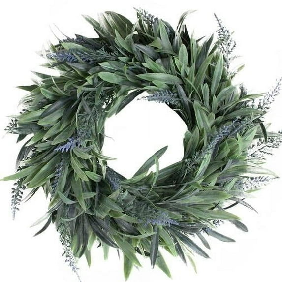 Northlight 10" Unlit Artificial Dusty Blue Christmastime Wispy Lavender Christmas Wreath