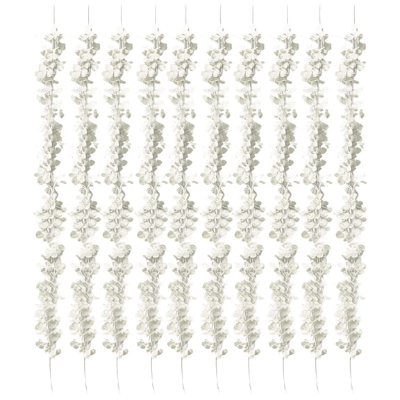 10 Artificial Wisteria Flowers, White， Artificial Plastic Wisteria Wedding Bouquet (10 Count) Hydrangea Artificial Flower Strips and Strings for Decorative Hydrangea Wall Hangings