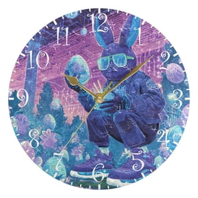 10" Artistic Round Wall Decorative Desk Clock Futuristic Easter Landscape Wall Clock Home Decor