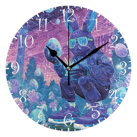 10" Artistic Round Wall Decorative Desk Clock Futuristic Easter Landscape Wall Clock Home Decor
