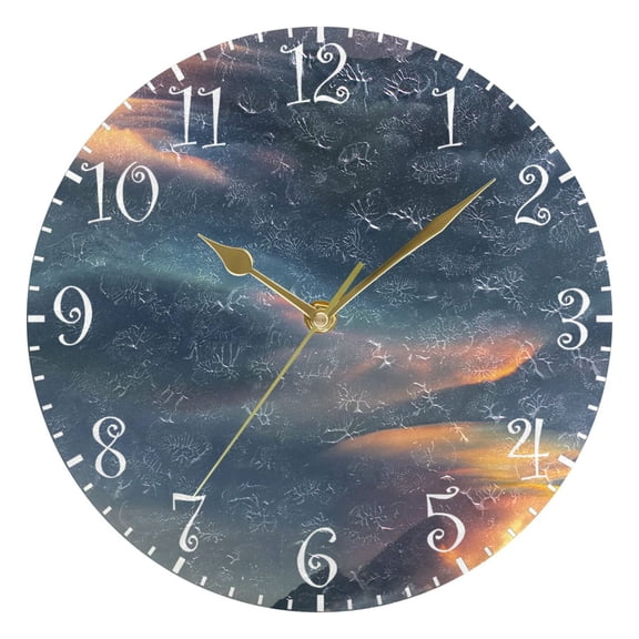 10" Artistic Round Wall Decorative Desk Clock Wall Clock Home Decor Beautiful Ionic Cloud
