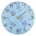 thumbnail image 1 of 10" Artistic Round Wall Decorative Desk Clock Wall Clock Home Decor Blue Flowers Pattern, 1 of 6