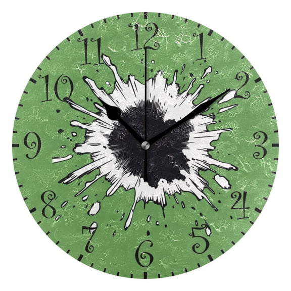 10" Artistic Round Wall Decorative Desk Clock Wall Clock Home Decor Explosion Hole