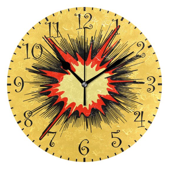 10" Artistic Round Wall Decorative Desk Clock Wall Clock Home Decor Explosion Lines