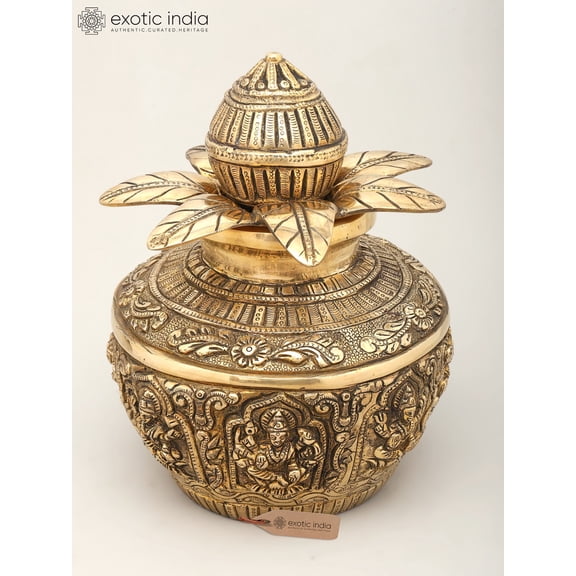 10" Ashtalakshmi Ritual Kalash | Brass Item