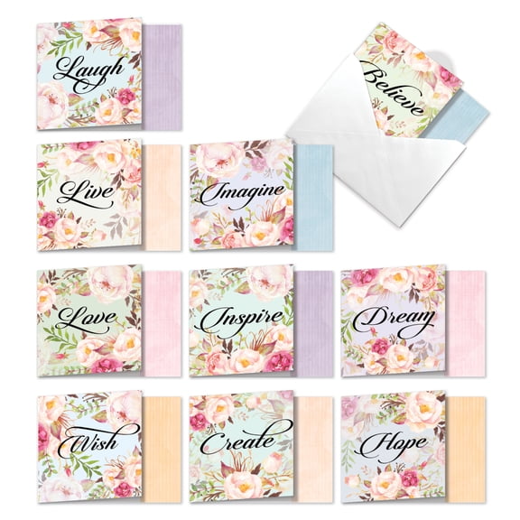 10 Assorted All Occasion Blank Cards Funny (4.8" x 6.6") - In a Word All-Occasion Assortment - ACQ4969OCB-B1x10