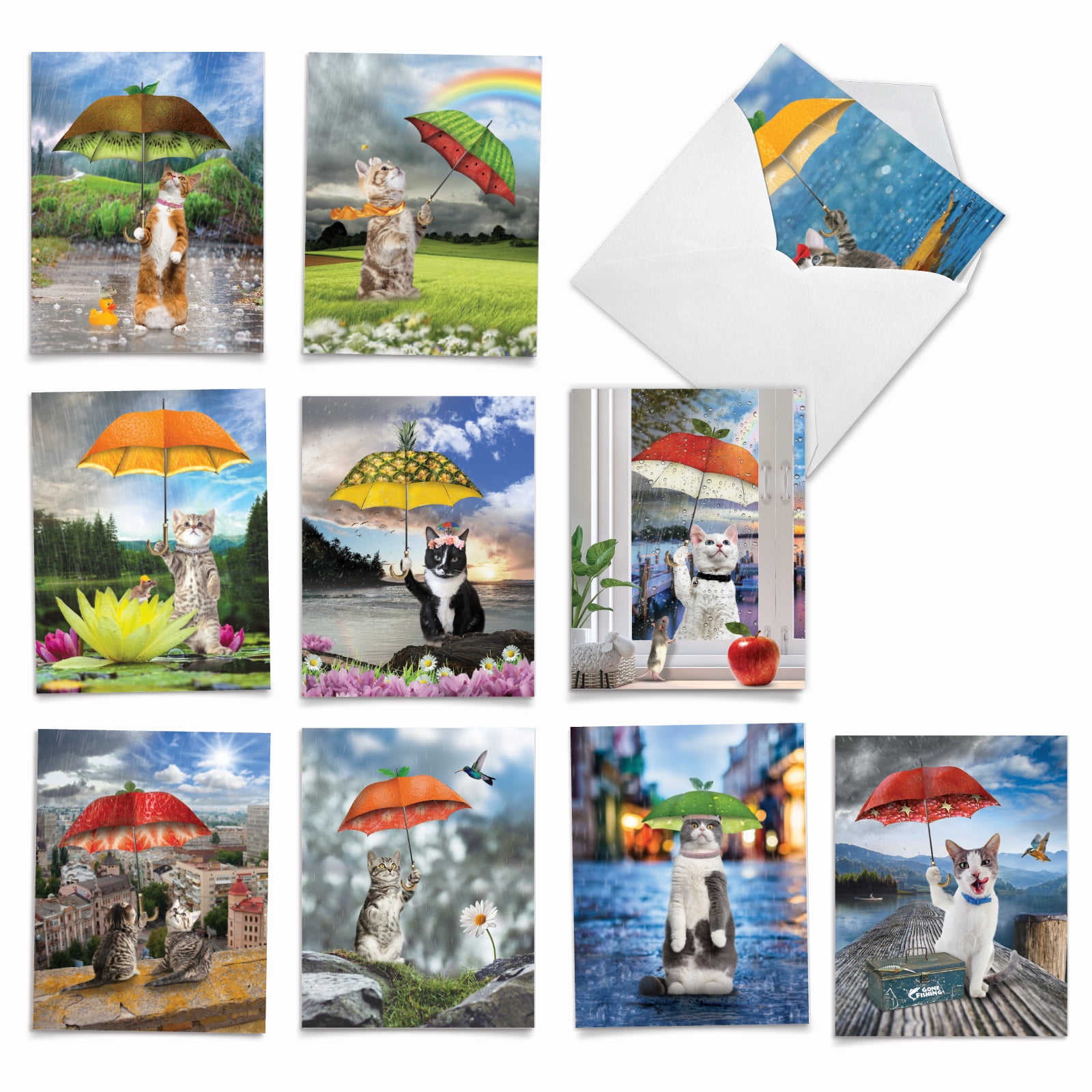 10 Assorted All Occasion Blank Note Cards with Envelopes (4 x 5.12 Inch ...