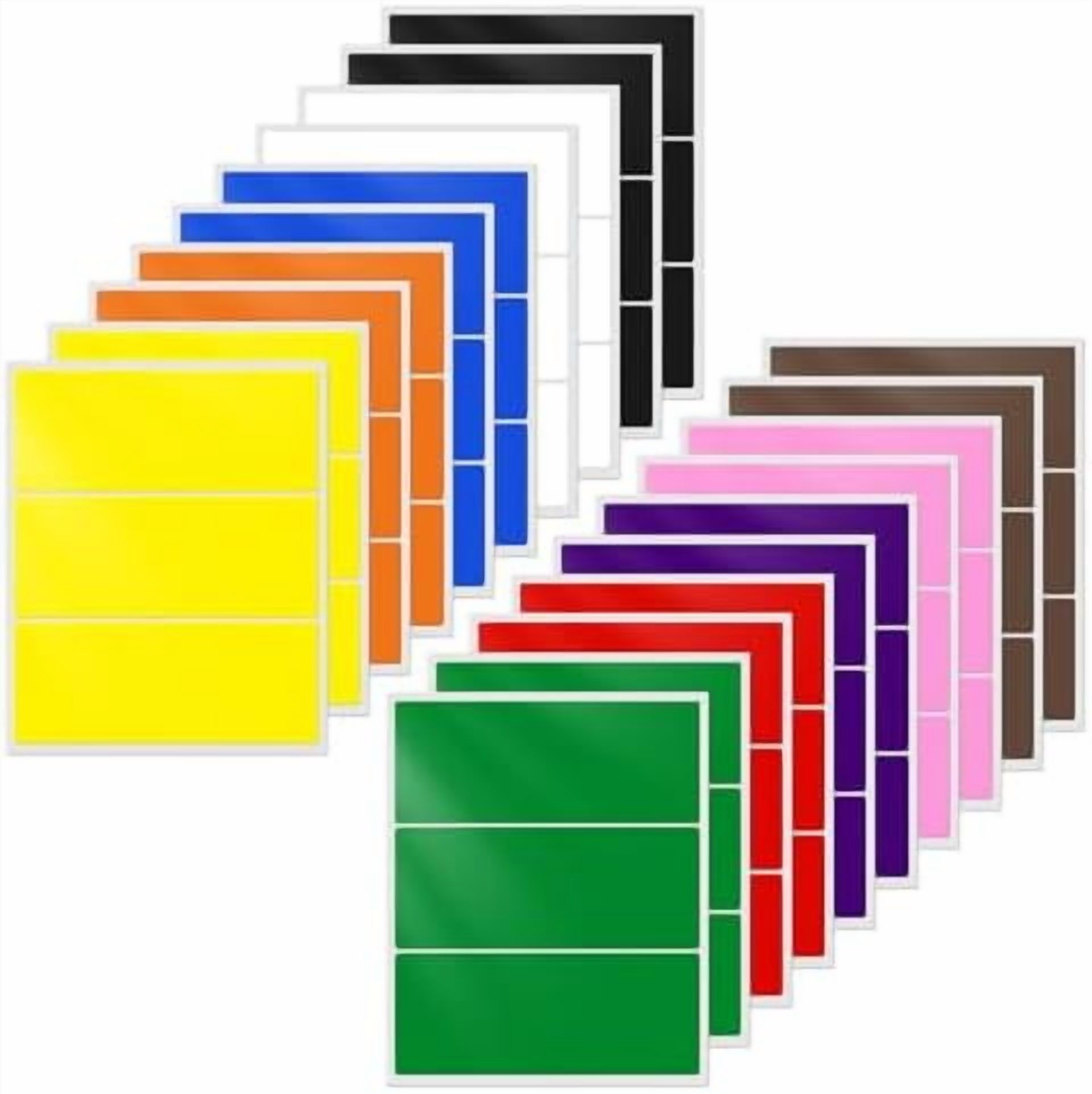 10 Assorted Colors Rectangle Labels 4 × 2 Inches Self-Adhesive Colored ...