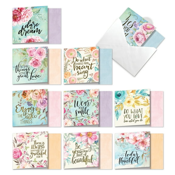 10 Assorted Friendship Cards Funny (4.8" x 6.6") - Words of Encouragement Assortment - ACQ4979FRB-B1x10