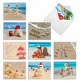 thumbnail image 1 of 10 Assorted Merry Christmas Note Cards Pack - Season'S Beachin', 1 of 6