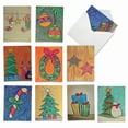 thumbnail image 1 of 10 Assorted Merry Christmas Note Cards Pack - Xmas Coloring, 1 of 6
