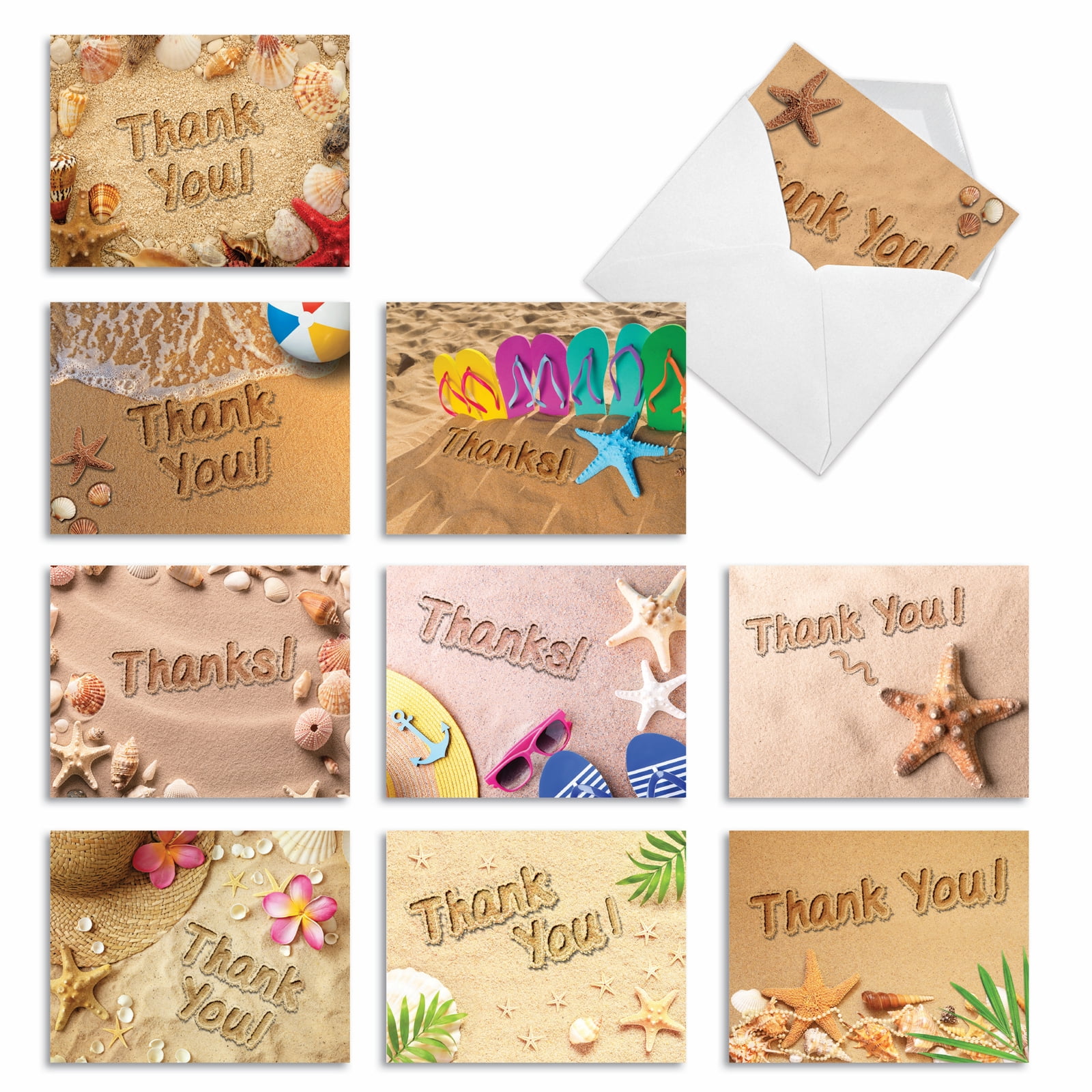 10 Assorted Thank You Gratitude Note Cards with Envelopes (4 x 5.12 ...